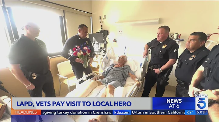 LAPD officers visit injured 79-year-old veteran who killed an intruder in Studio City