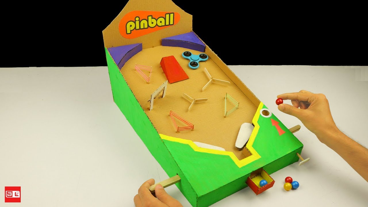 How To Make A Cardboard Pinball Machine At Home Youtube