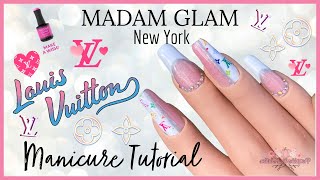 @madamglamofficial louis vuitton french manicure tutorial/ easy French gels / how to apply nail foils