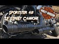 Screamin eagle street cannons on sportster forty eight  soundcheck  auspuff  exhaust