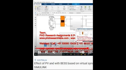 Effect of PV and with BESS based on virtual synchronous generator   -MATLAB SIMULINK
