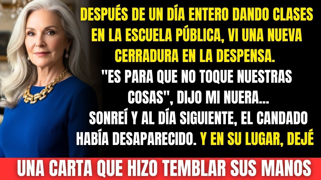 Mi nuera puso un candado en la despensa  Al amanecer, lo quité… y dejé una carta que la hizo temb