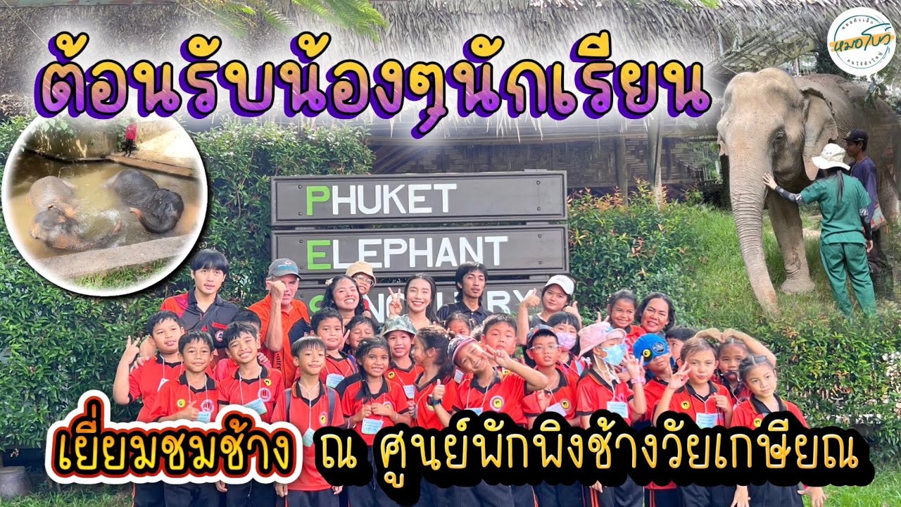 ต้อนรับน้องๆนักเรียน เยี่ยมชมช้าง ณ ศูนย์พักพิงช้างวัยเกษียณ | หมอโบว์ หมอตัวเล็กกับคนไข้ตัวใหญ่