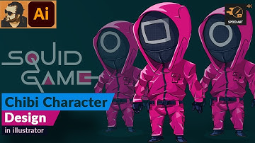 Squid Game Character Design in Adobe Illustrator | Speed Art