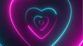 Neon Animated Video 🩷 Purple Heart Background | Neon Heart Tunnel Loop 5 Hours I Lovlet