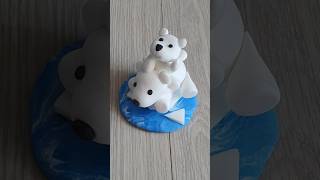 How to Make polar bears with clay 🐻‍❄️