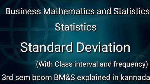 3rd Sem bcom Business Mathematics and statistics explained in kannada Standard deviation
