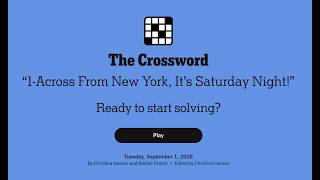 The New York Times September 2026 Monthly Bonus Crossword