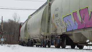 CPR Train 135 making 2mph at Campbellville with a unit that wouldn’t pull. February 4/2023.