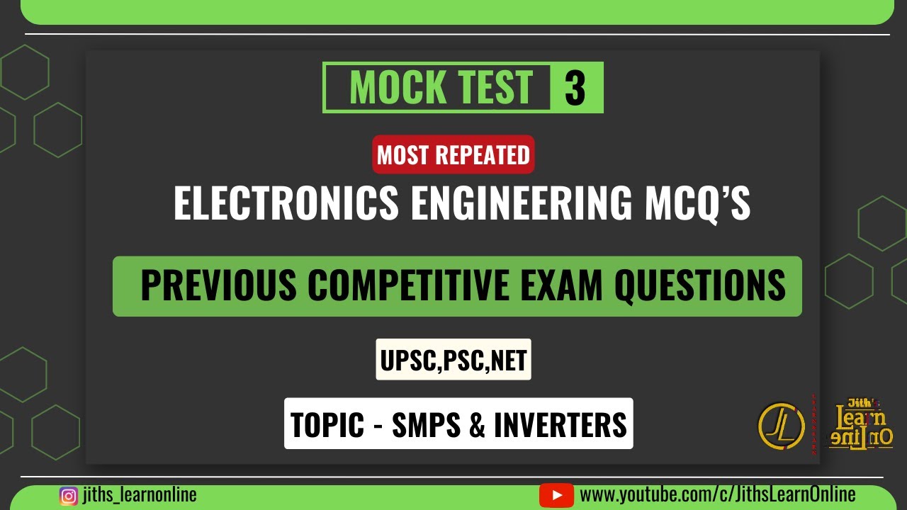 Competitive Mock Test Mock Test 3 | Previous Competitive Exam Questions | Electronics ...