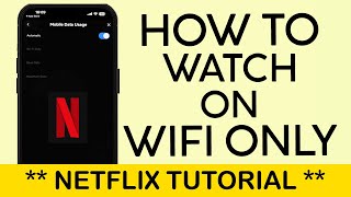 How to Watch Netflix on Wifi only 2024