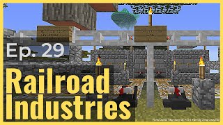 Two-way Railcraft High-Speed Rail Station: Stronghold Station | Ep. 29 | Railroad Industries Modpack