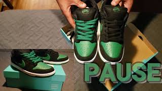 NIKE SB DUNK LOW PRO BLACK PINE GREEN / J PACK / LOOK AND REVIEW