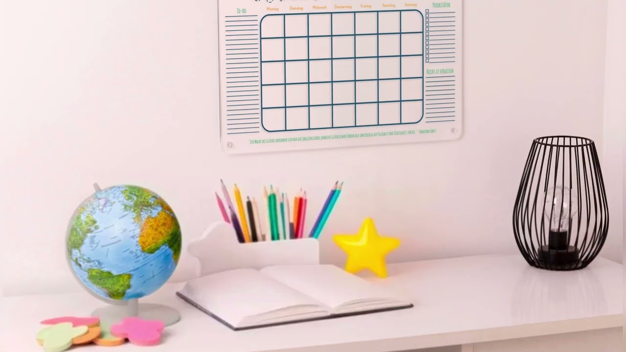 Personalisierter Wandkalender für Kinder - Wochenplaner & Monatsplaner mit Name - Acrylglas