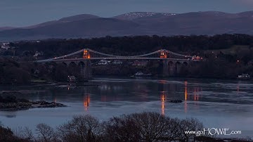 Time lapse of clouds and dusk over Thomas Telford