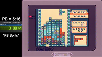 GB - Tetris - 100 Lines Speedrun (Level 0 Start) - 4:58