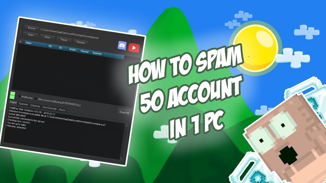 HOW TO SPAM 50 ACCOUNT IN 1 PC *NEW 2019* -  Growtopia