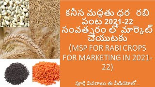 Minimum Support Prices for all Rabi crops for marketing season 2021-22 | FUTURE TECH AGRICULTURE