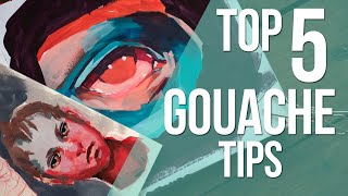 My Top 5 Gouache Tips! -- Goauche for Beginners ♥