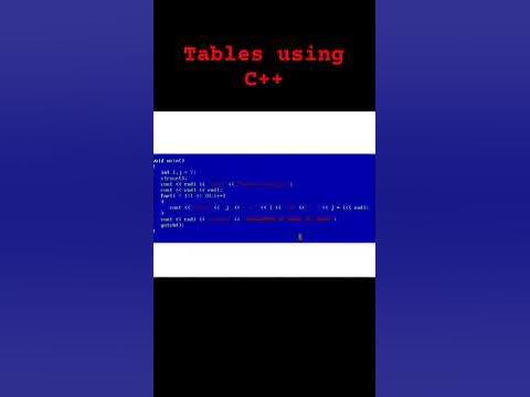 Tables using C++ #pawansrikanth #coding #c++ #python - YouTube