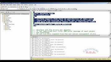 introduction to sql server 2008 dbcc command - part 1 ( database consistency check ) - DBA
