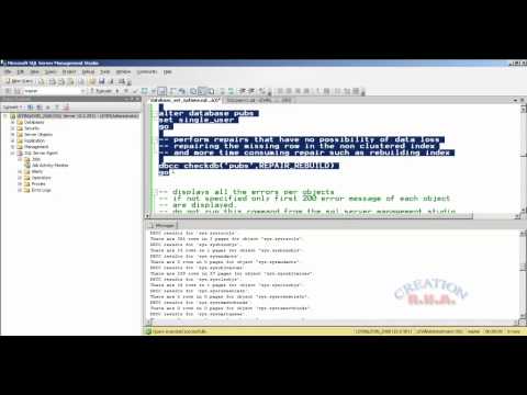 introduction to sql server 2008 dbcc command - part 1 ( database consistency check ) - DBA