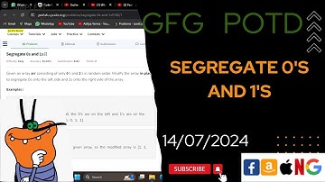 Segregate 0s and 1s | gfg potd today | POTD | GFG Problem of the Day | C++ |