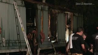 Four hospitalized after mobile home fire