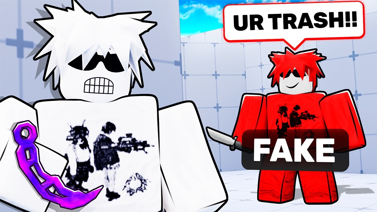 Exposing A Fake #1 KNIFE PLAYER With The Real One.. (Roblox Rivals)