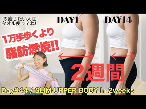 【二の腕•背中•お腹】タオルを使った上半身痩せ6分　毎日投稿944日目｜6Minute Beauty Back & Upper Body Workout with Towel