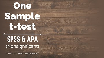 One Sample t-Test: SPSS & APA (Nonsignificant)
