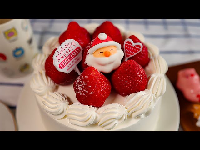 How to Make Christmas Strawberry Cake - YouTube