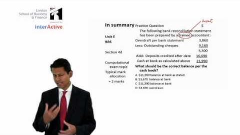 LSBF ACCA F3: Introduction to Bank Reconciliations