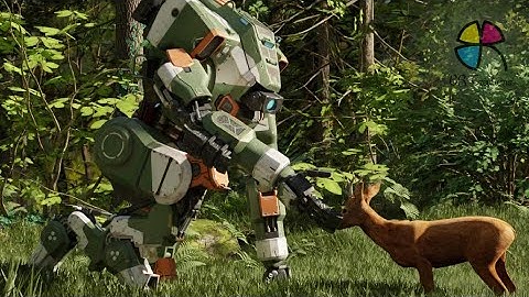 BT-7274 meet a deer - Illustration scene ( robot replica : Blender exercise )