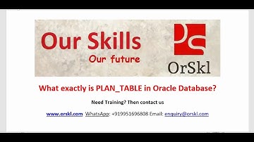 What exactly is PLAN TABLE in Oracle Database #Performance #Tuning