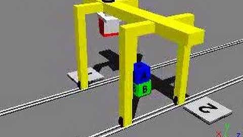 Robot simulation of a gantry robot in Webots