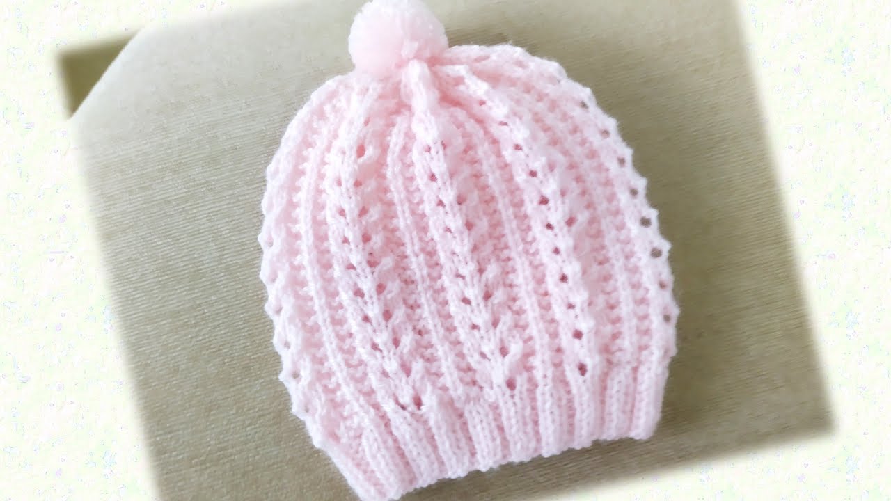 TOUCA DE TRICÔ PARA BEBÊS DE 1 A 3 MESES BELA