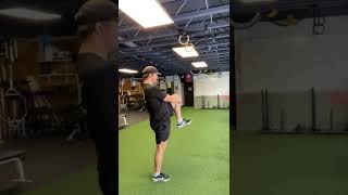 Warmup: walking high knee hug