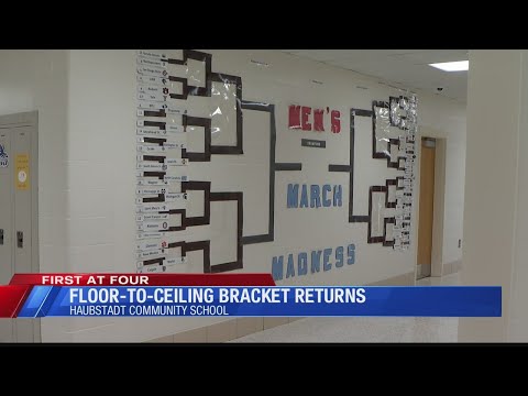 Haubstadt Community School students, faculty bring back floor-to-ceiling NCAA tournament brackets