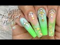 Hard/Builder Gel Nails Tutorial | Custom Color Glow in the Dark Nails | Swarovski Crystal bling Set