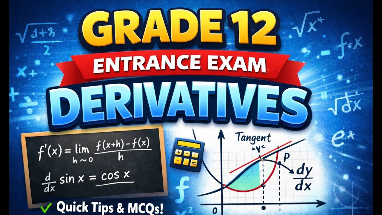 Grade 12 Mathematics entrance exam about derivative