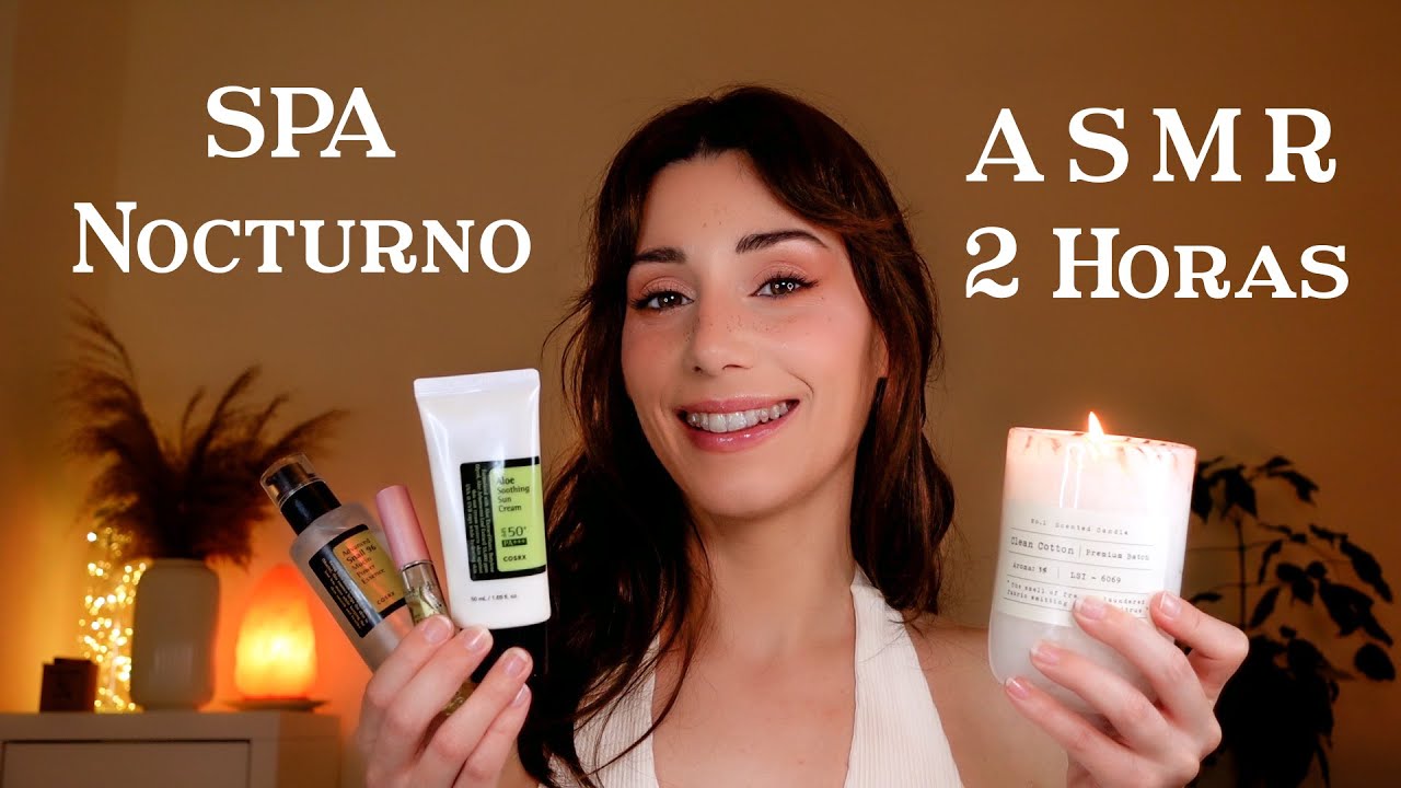 ASMR 2 HORAS SPA NOCTURNO 🌜🪔 Masaje Capilar, Facial & Skincare para Dormir 💤 Roleplay en Español