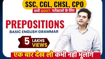 Preposition Tips & Tricks by Dharmendra Sir | Basic English Grammar for SSC CGL/BANK PO | Part-3