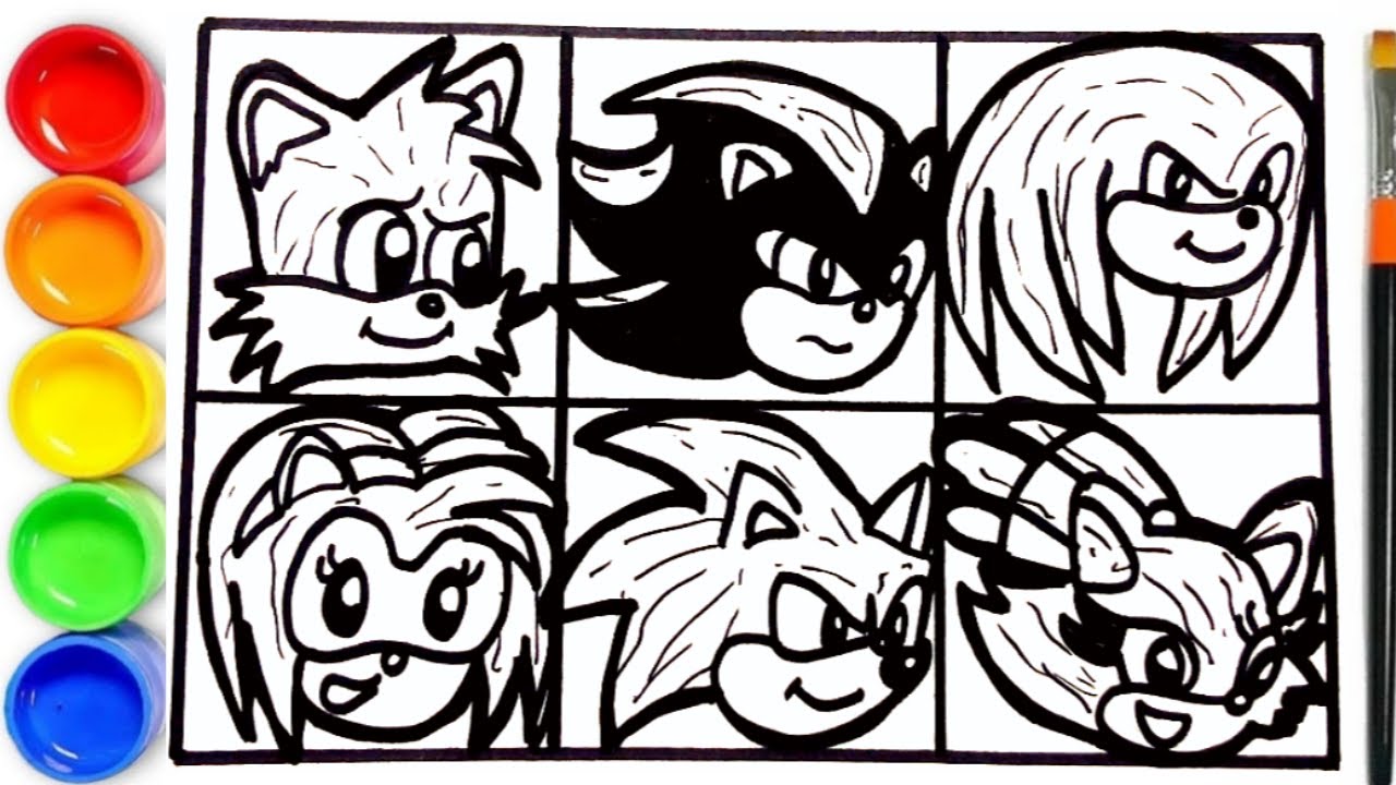 🔴🔵🟡 Drawing Sonic The Hedgehog Characters | Sonic The Hedgehog 3 - YouTube