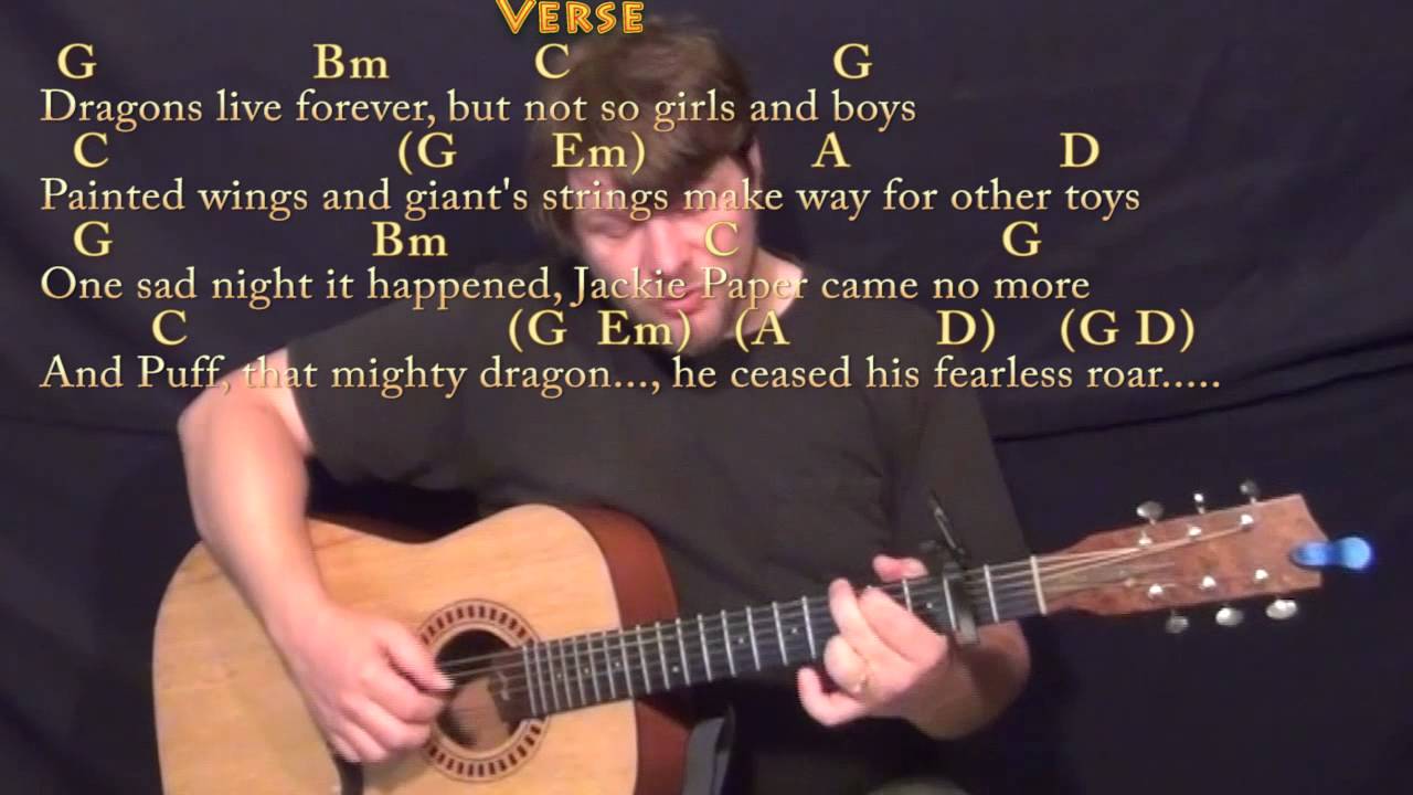 Puff the Magic Dragon Fingerstyle Guitar Cover Lesson with Chords