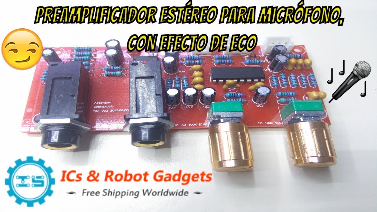 🎤 Preamplificador estéreo para micrófono, con efecto de eco, de la mano de  ICStation 