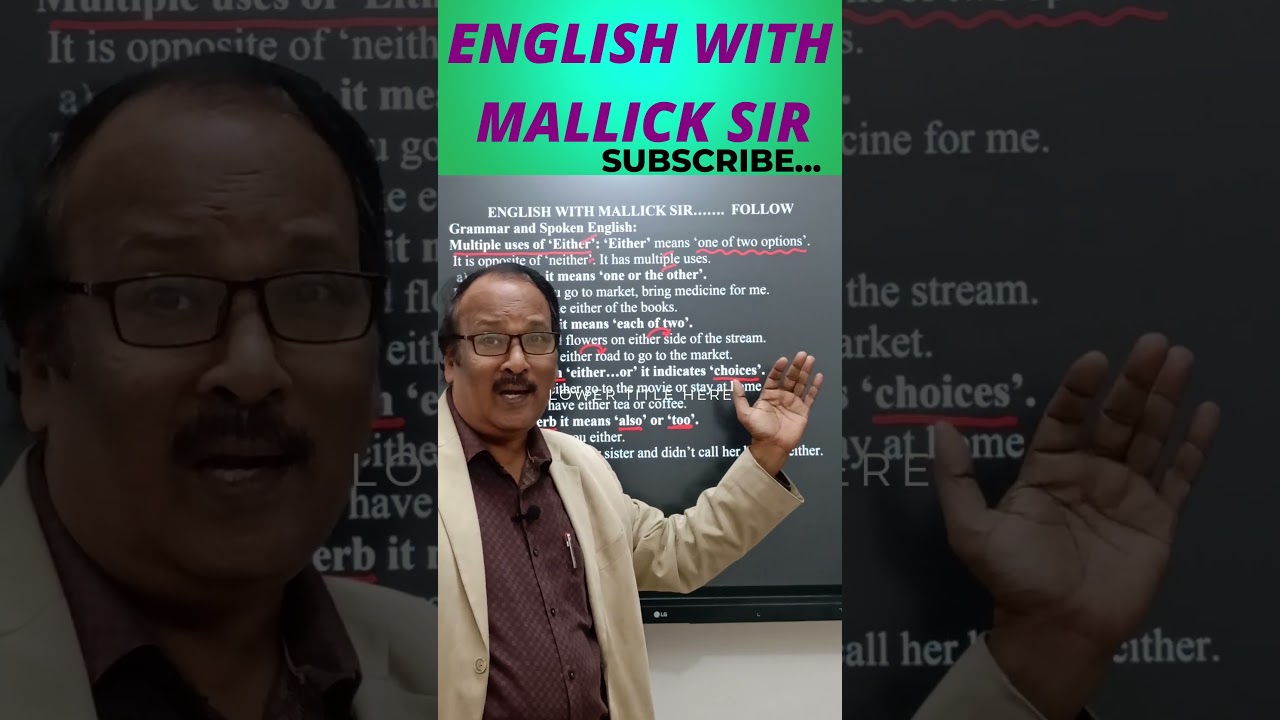 MULTIPLE USES OF 'EITHER' 