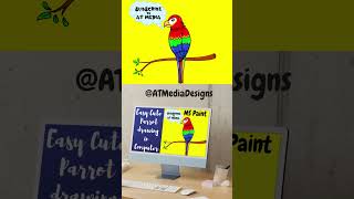 Parrot Art in MS Paint 🦜 Computer Drawing Shorts #art #drawing
