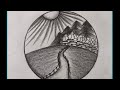 "Beautiful Mountain Scenery Pencil Sketch ✏️🌄"