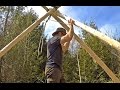 Make a Tripod Hoist and Move Logs While Building a Cabin Alone